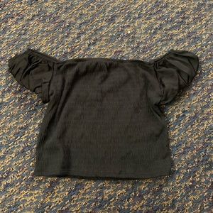 Black cropped off the shoulder top